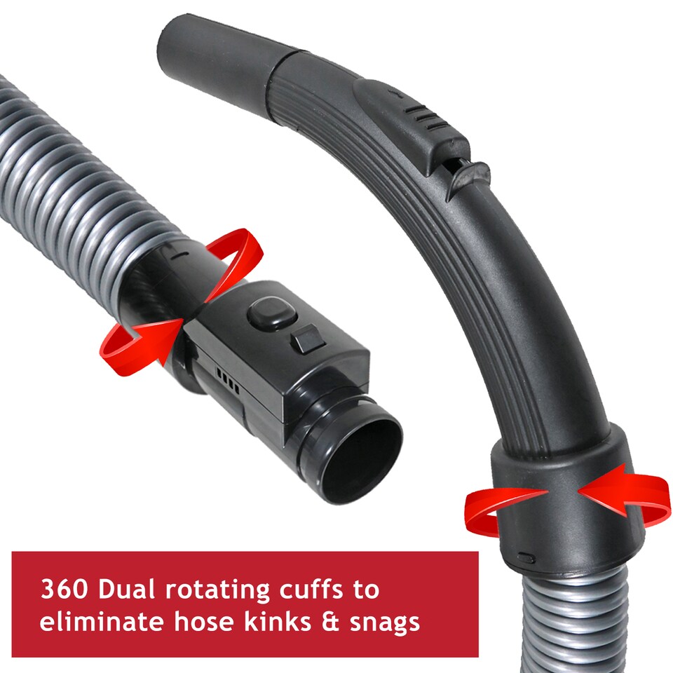 image 1 of SPARES2GO Hose for Akitas C10T Turbo Pet Vacuum Cleaner Bagless Cylinder (2m)