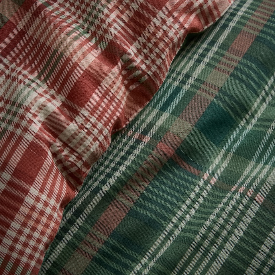 image 1 of D & D Bennet Check Duvet Cover Set Green