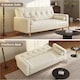 image 7 of Yaheetech Velvet Convertible Sofa Bed with 2 Bolster Pillows-Beige