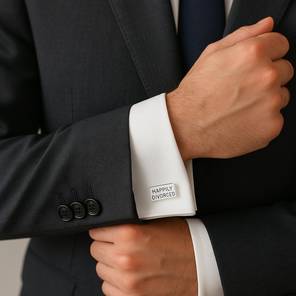 image 1 of Happily Divorced Cufflinks - Onyx Art CK200
