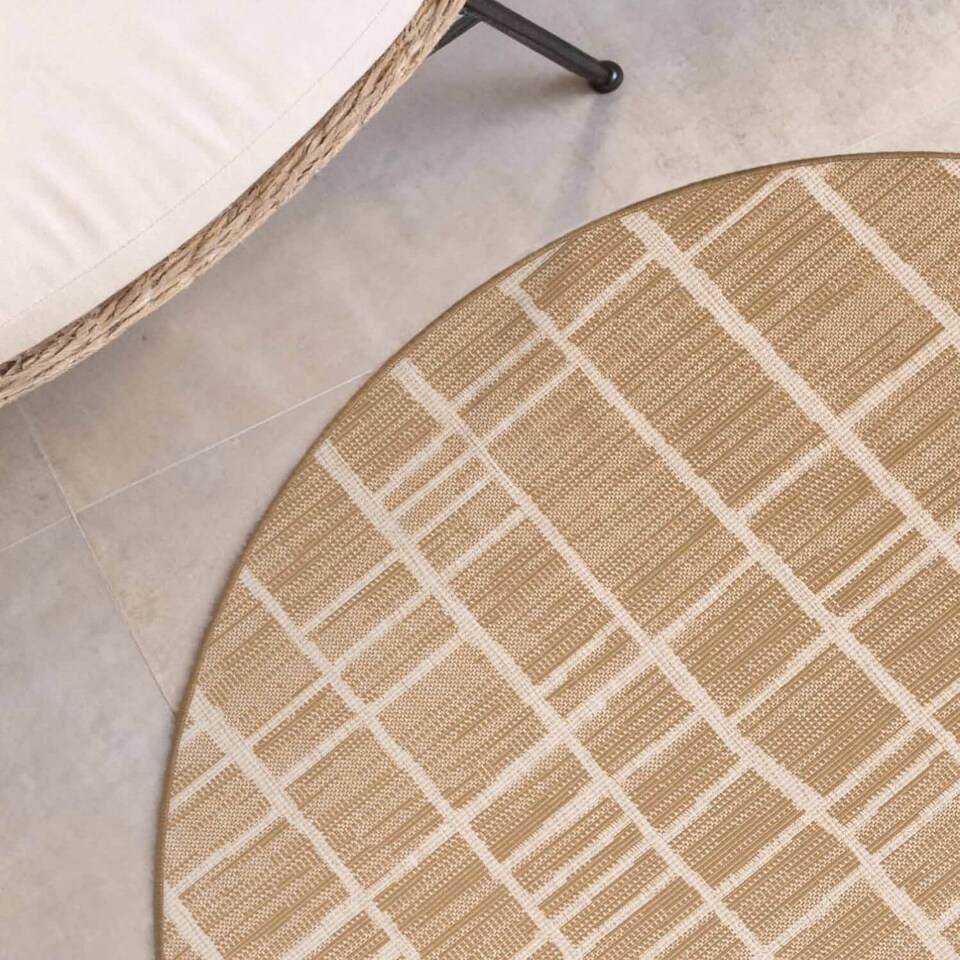 image 1 of Ted Baker Indoor Outdoor Crouch Round Abstract Rug