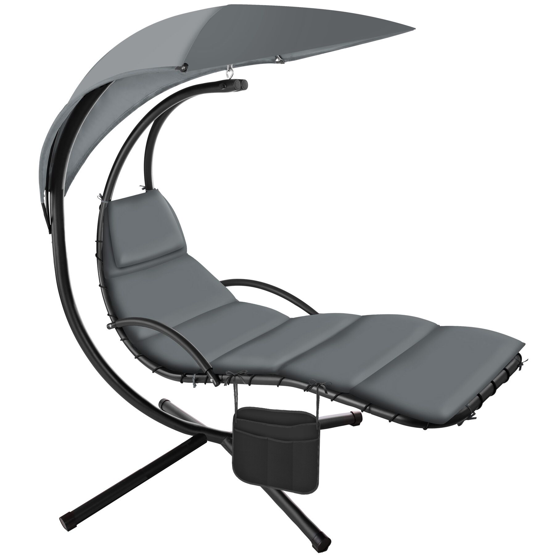 Hanging Chair Elaria - large sun canopy with UV-protection, sturdy | Grey | grey | One Size | 1
