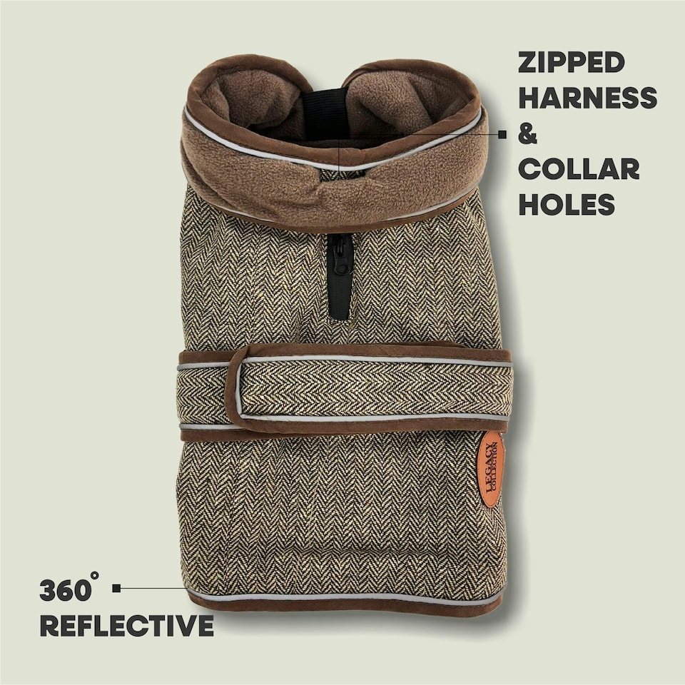 image 1 of HugglePets Legacy Herringbone Dog Coat | Multi | S