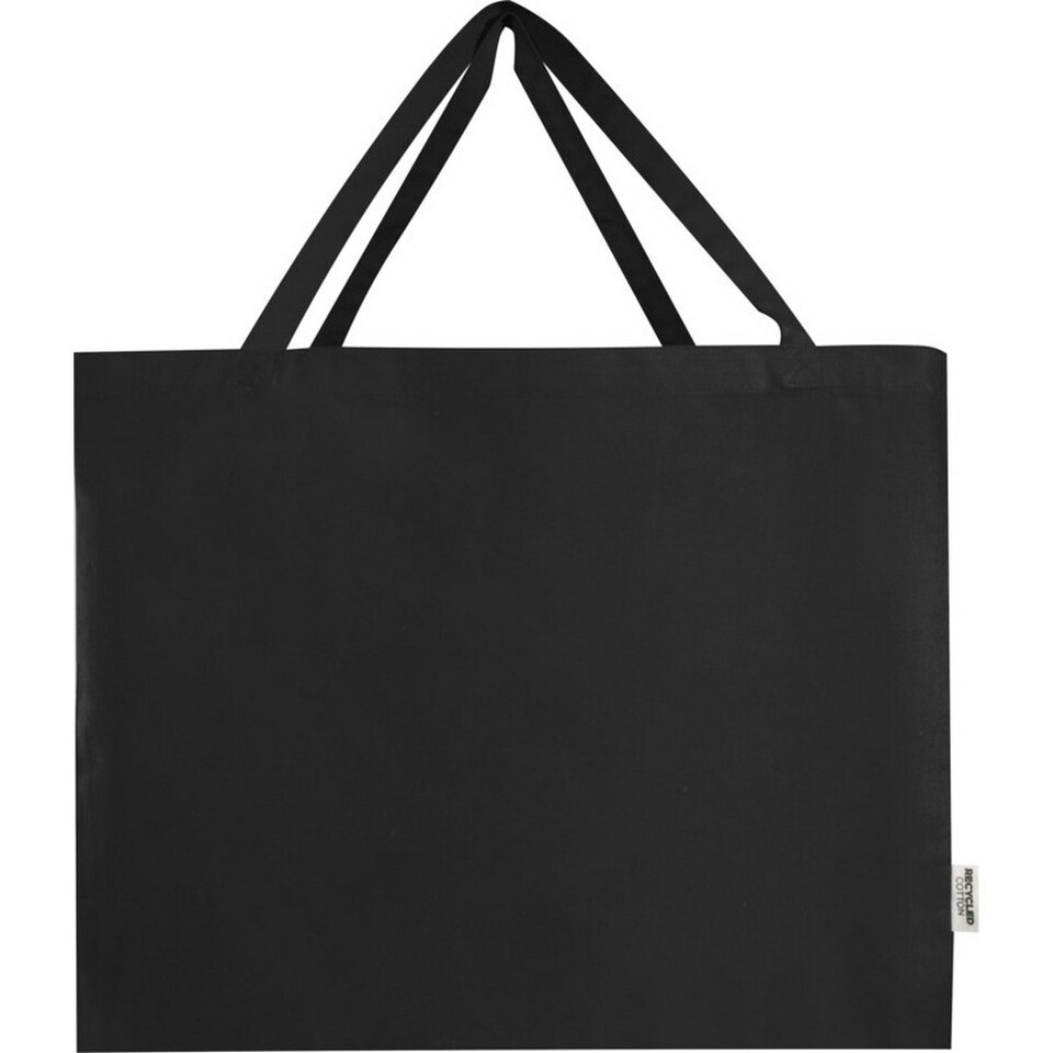 image 1 of Odessa Recycled Cotton Tote Bag - Solid Black - One Size Black