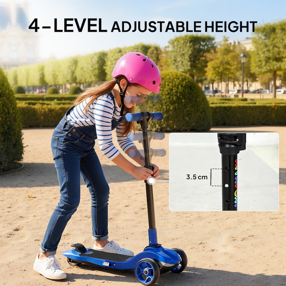 image 1 of AIYAPLAY Electric Scooter for Age 6-10, 3 Wheel Foldable Kids Scooter | Blue