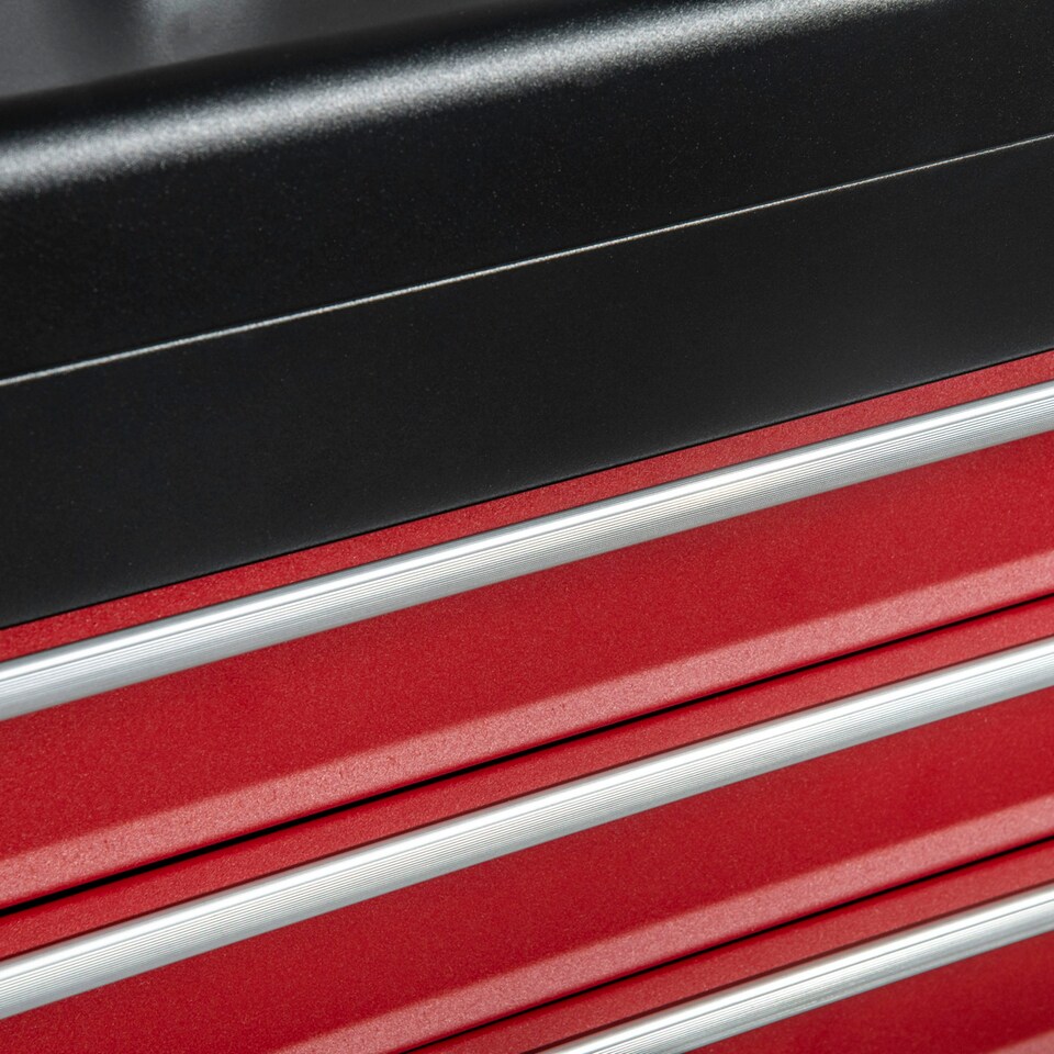 image 1 of DURHAND Lockable 3 Drawer Tool Chest with Ball Bearing Slide Drawers Black | Black | Red | 51cm x 22cm x 32cm | 1