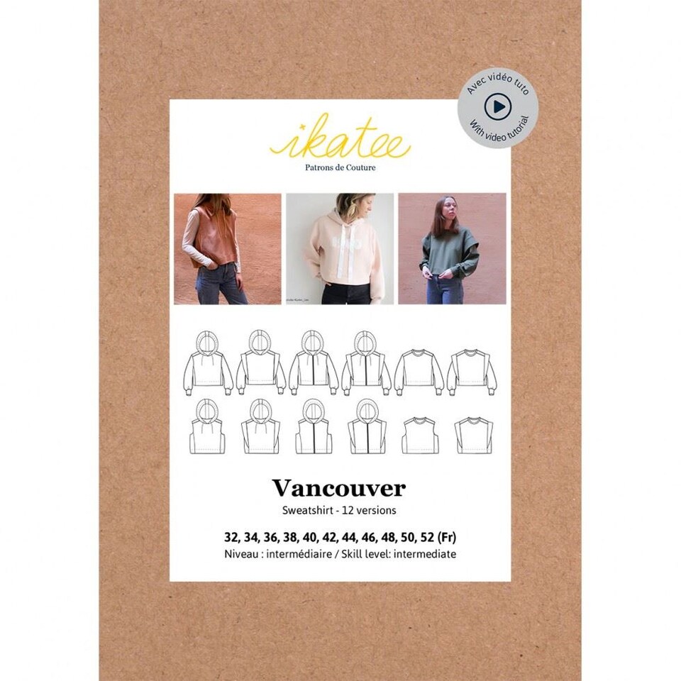 image 1 of Ikatee Vancouver Sweatshirt Paper Sewing Pattern – Women’s Sweater, UK Sizes Uk 6–24, Intermediate