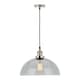 image 1 of Antique Silver Metal and Smoked Glass Dome Pendant Grey | W30xD30xH120cm