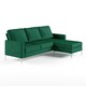 image 2 of Chapman sectional sofa in velvet green | Green | GREEN | Three Seater