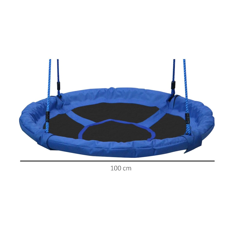 image 1 of HOMCOM Round Nest Seat Swing Kids Game Spin Rope Playground Steel Playroom