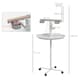 image 7 of PawHut Bird Table with Four Wheels, Perches, Stainless Steel Bowls, Round Tray