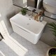 image 3 of Balterley Arch Modern Bathroom Wall Hung 1 Drawer Vanity Unit & Ceramic Basin | White | Satin White