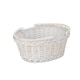 image 2 of Large White Swing Handle Wicker Shopping Basket | White | White | L