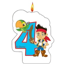 Jake And The Never Land Pirates Yo Ho 4th Birthday Candle - White/Multicoloured - One Size