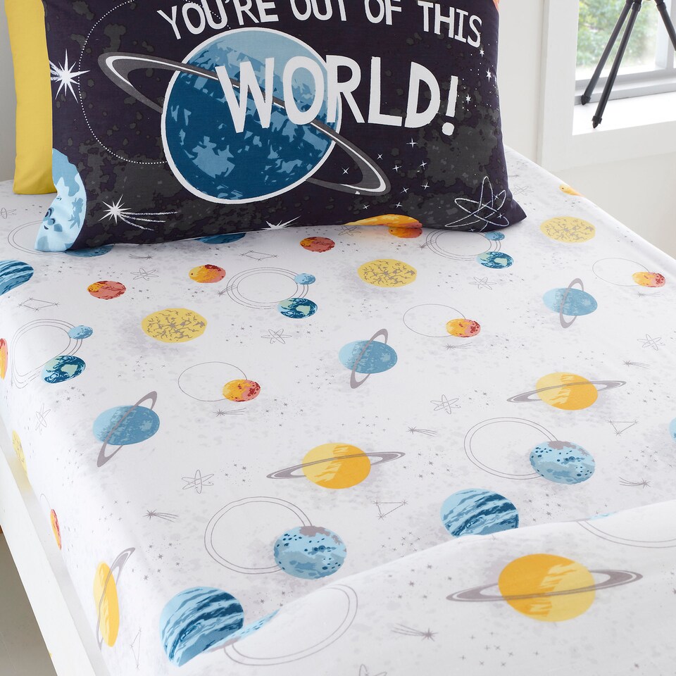 image 1 of Bedlam Outer Space Fitted Bed Sheet Black