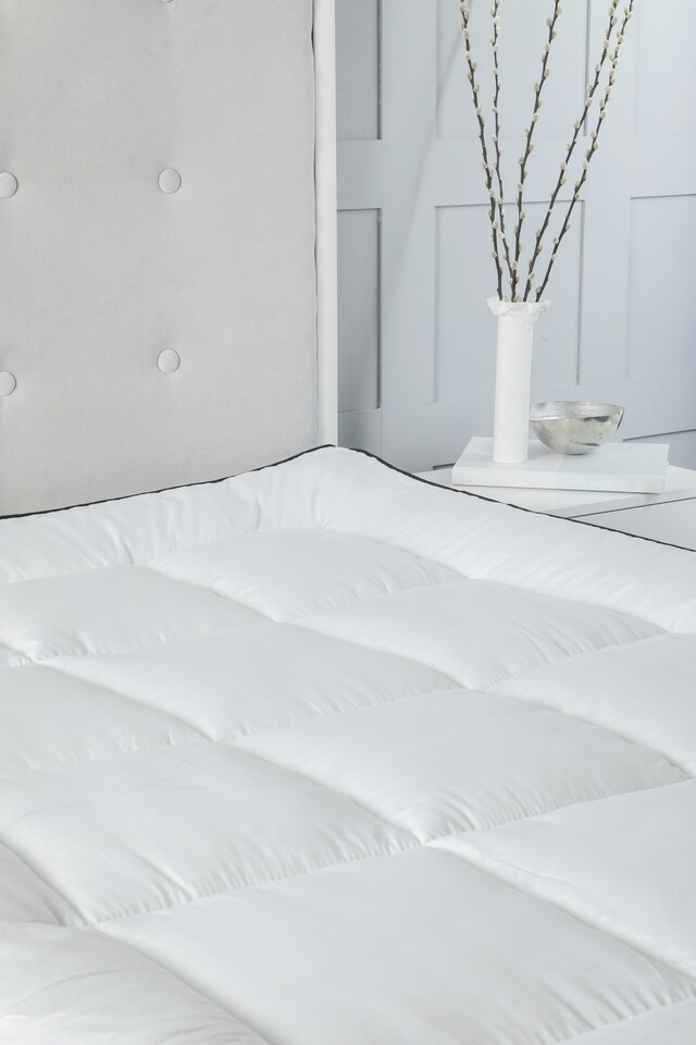 image 1 of 5cm Thick Microfibre Soft Touch 2 Inch Mattress Topper | White | King