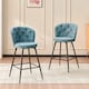 image 5 of SONARA Set of 2 Blended Woven Fabric Counter Height Bar Stools with Backrest | Blue