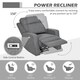 image 3 of HOMCOM Electric Armchair, Fabric Recliner Chair with USB Port, Charcoal Grey