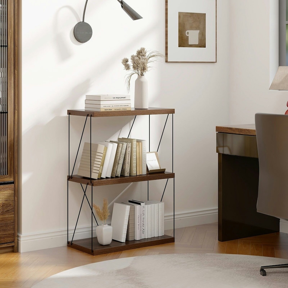 image 1 of COSTWAY 3-Tier Display Rack Industrial Storage Shelving Unit