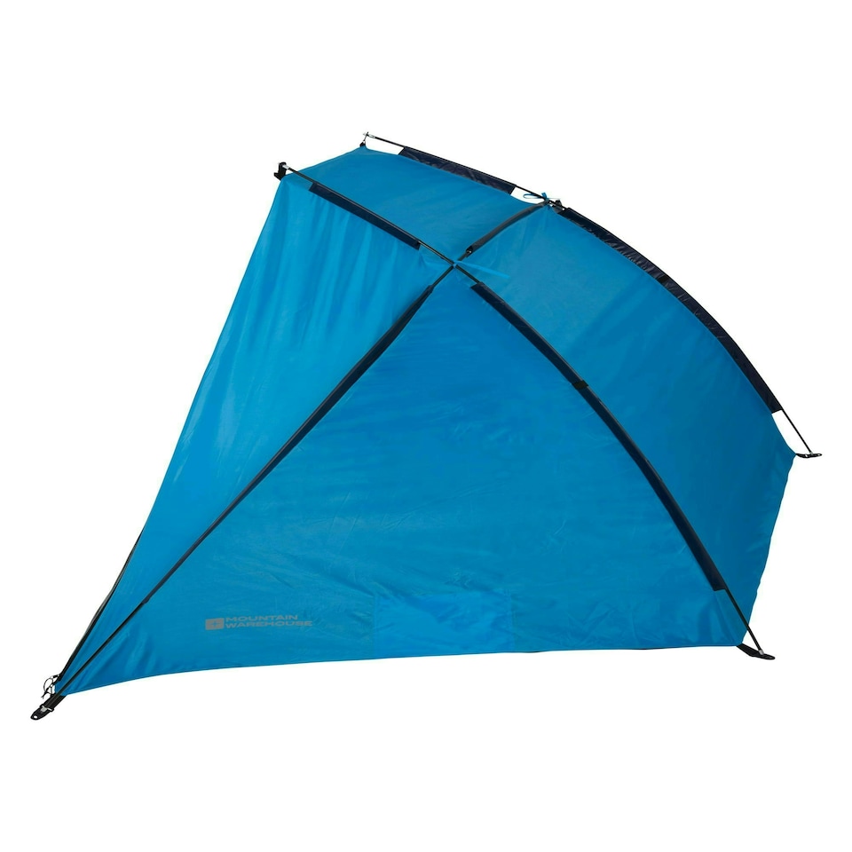image 1 of Mountain Warehouse Large Beach Shelter Zip Up Door UV Protection Camping Blue | Turquoise | One Size