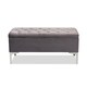 image 2 of Modena Storage Ottoman Bench, Ottoman Footstool with Legs, 150cm Plush Velvet Upholstered End of Bed Bench, Grey