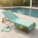 image 1 of OHS Tropical Fruit Beach Towel with Bag Quick Dry Absorbent Travel Spa | Blue | Kiwis | One size