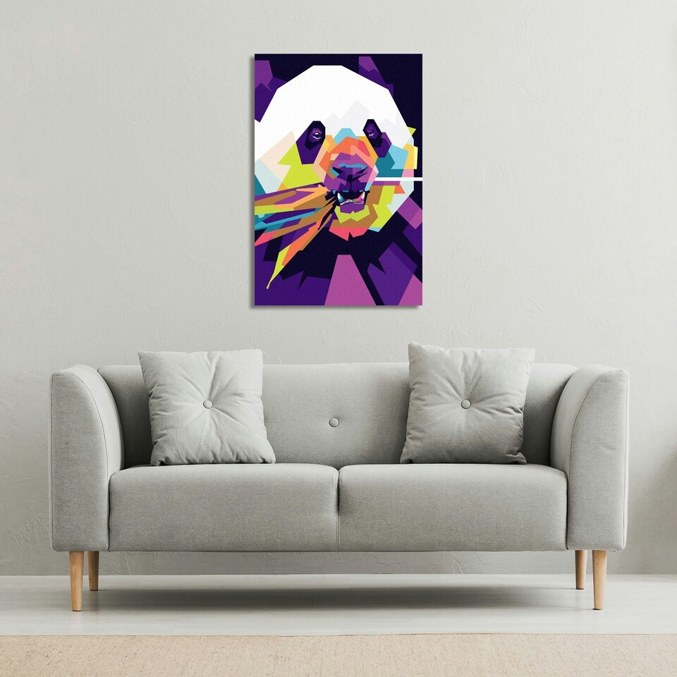 image 1 of Colorful pop art of Panda (Canvas Print)