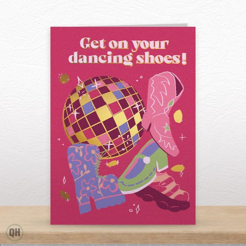 image 1 of Get On Your Dancing Shoes!- Funny Birthday Card