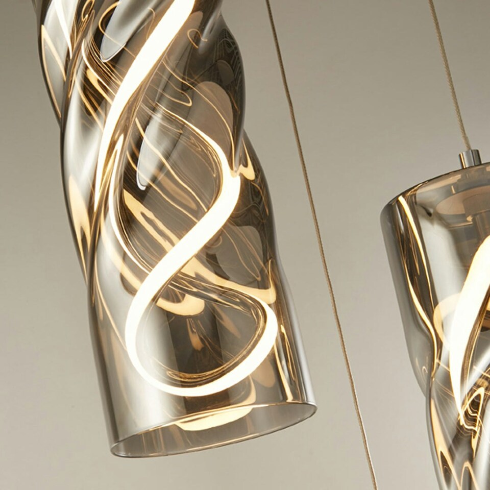 image 1 of Demeter 3 Light Smoked Glass LED Cluster Ceiling Pendant