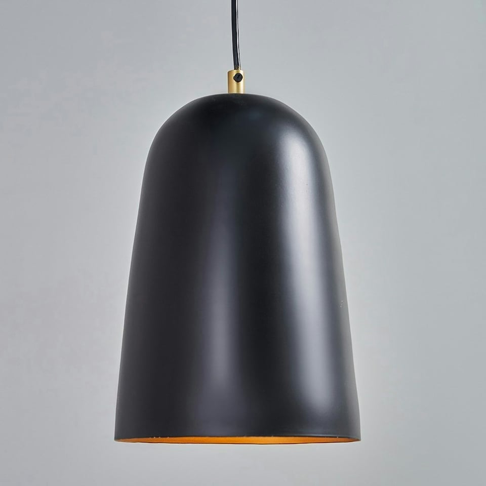 image 1 of ValueLights Black Metal Industrial Style Suspended Ceiling Pendant Light Fitting
