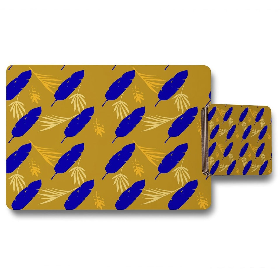 image 1 of Trendy Tropical Elegant Male Shirt Female Dress Texture (Placemat & Coaster Set)