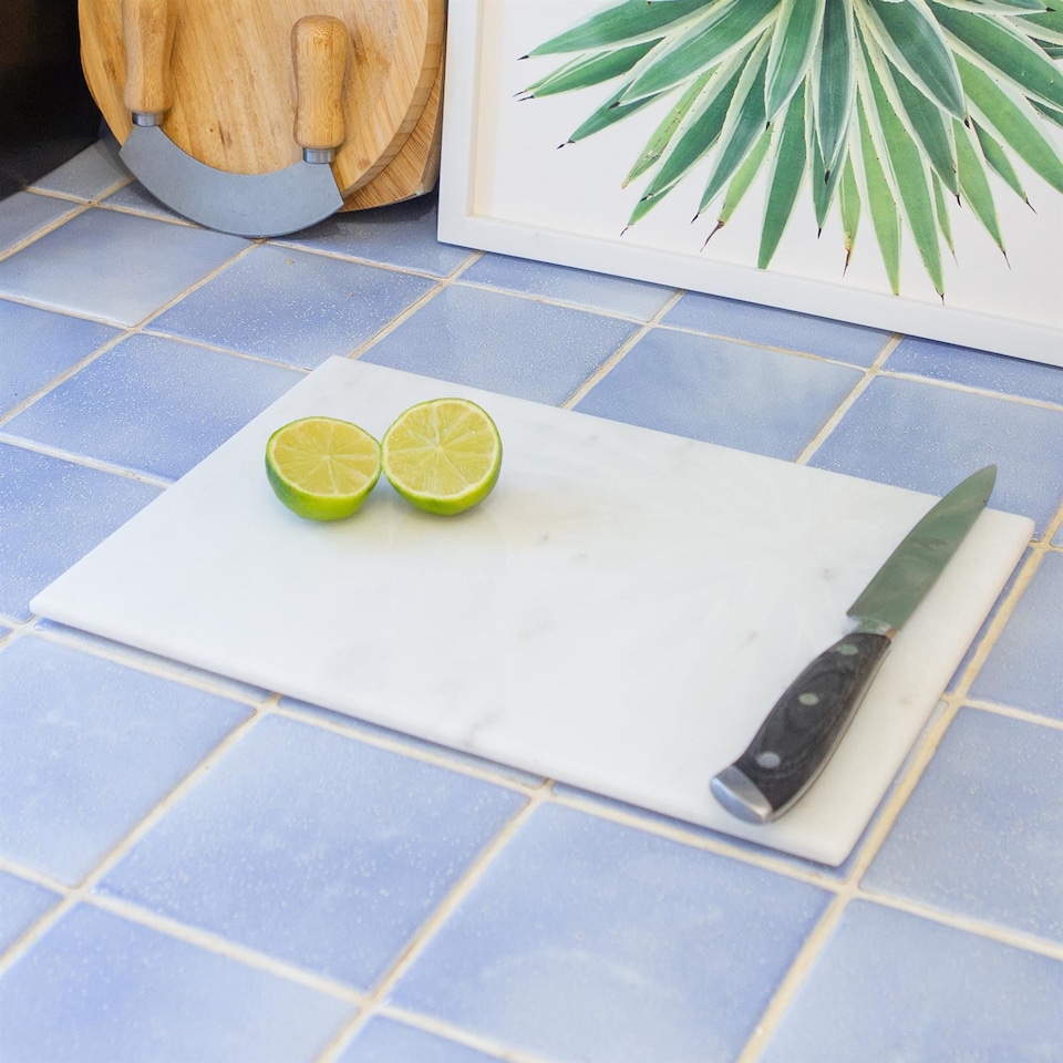 image 1 of Argon Tableware Rectangle Marble Chopping Board - 40cm x 30cm - White | White | White