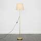 image 3 of ValueLights Charlie Gold Floor Lamp Beige Taper Shade 