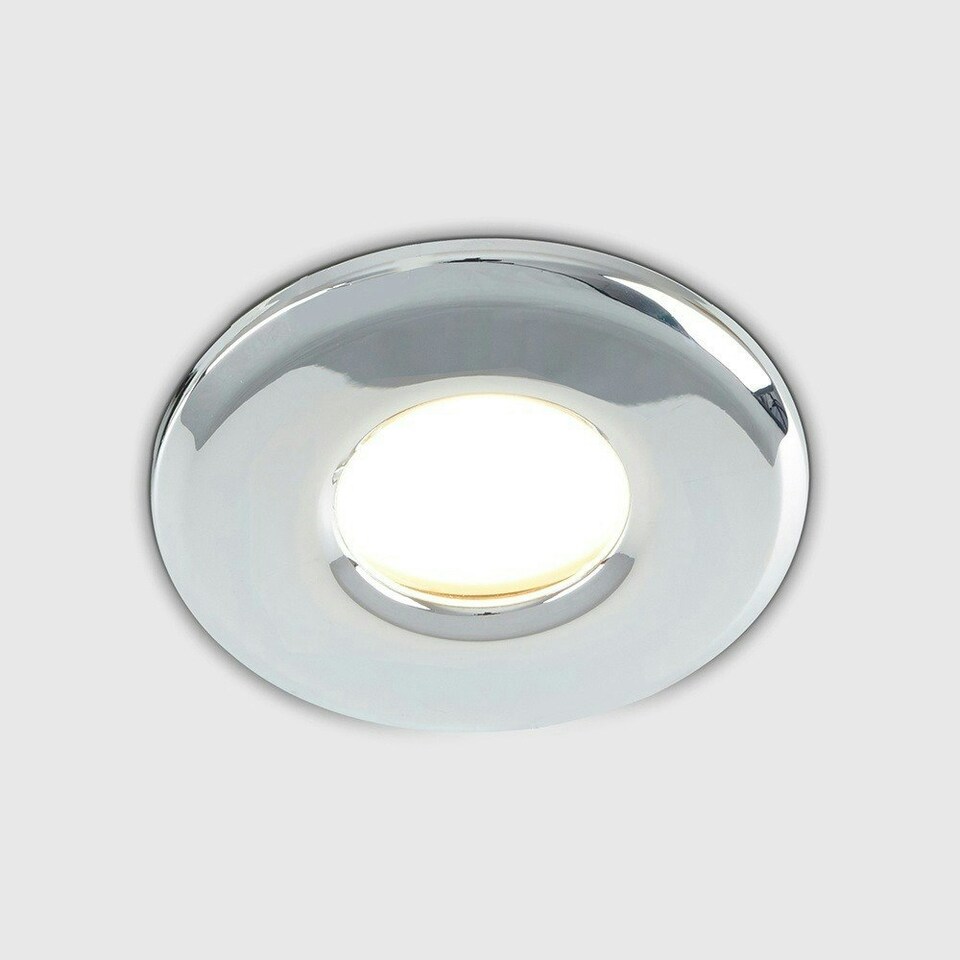 image 1 of ValueLights Pack of 6 Bathroom/Shower/Soffit IP65 Chrome Recessed Ceiling Downlights - Complete with 5w LED Bulbs 6500K Cool White