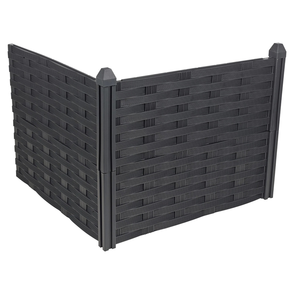 image 1 of Raised Stackable Garden Bed Square Vegetable Herb Box Planter Boxe Trough Fence | Black | Black | Set of 2