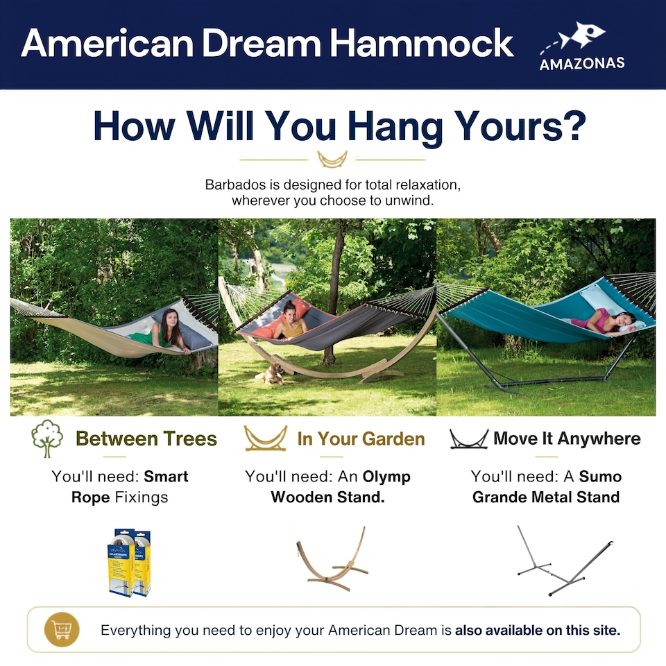 image 1 of American Dream Double Spreader Bar Hammock  Petrol