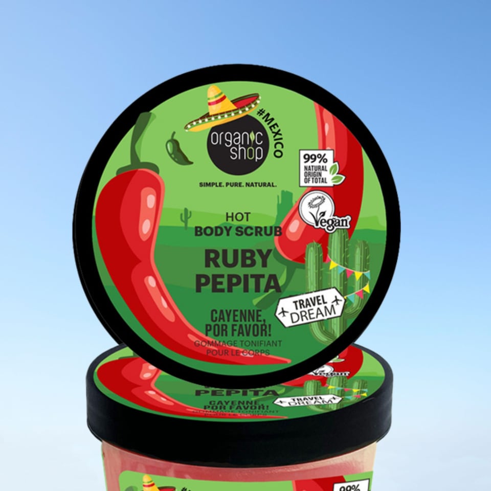 image 1 of Organic Shop Ruby Pepita Por Favor Hot Body Scrub, 300ml
