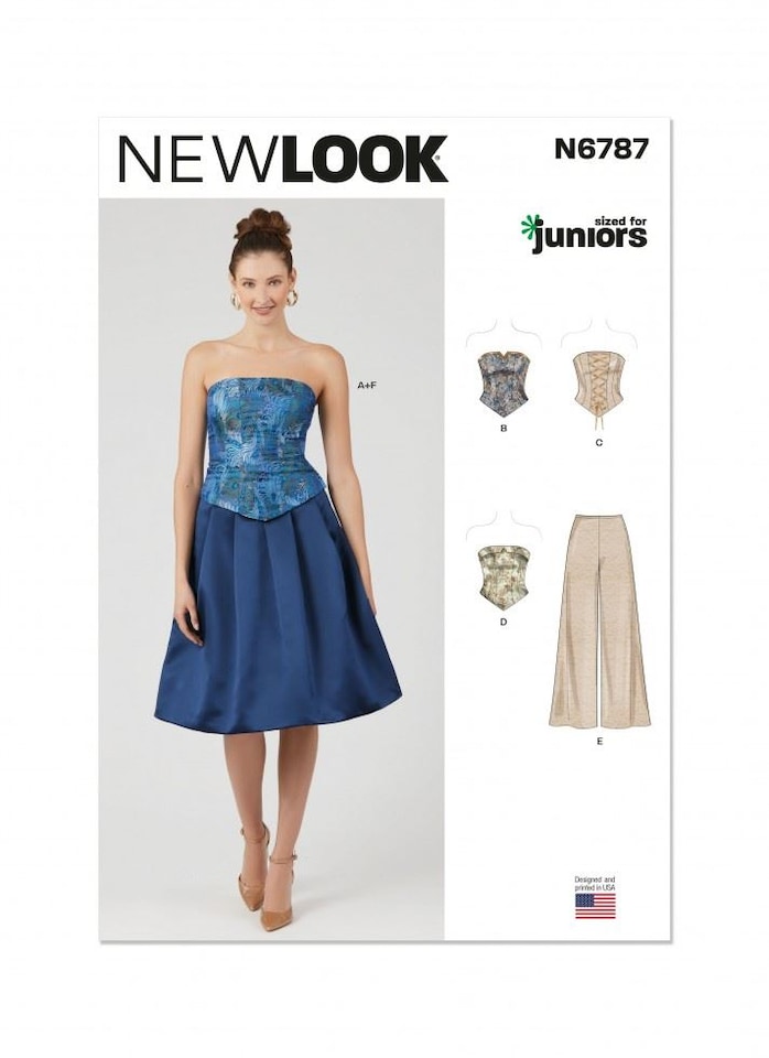 New Look 6787 Paper Sewing Pattern – Children’s & Teenagers’ Corsets, Trousers & Skirts, Size A (3/4–13/14), Intermediate
