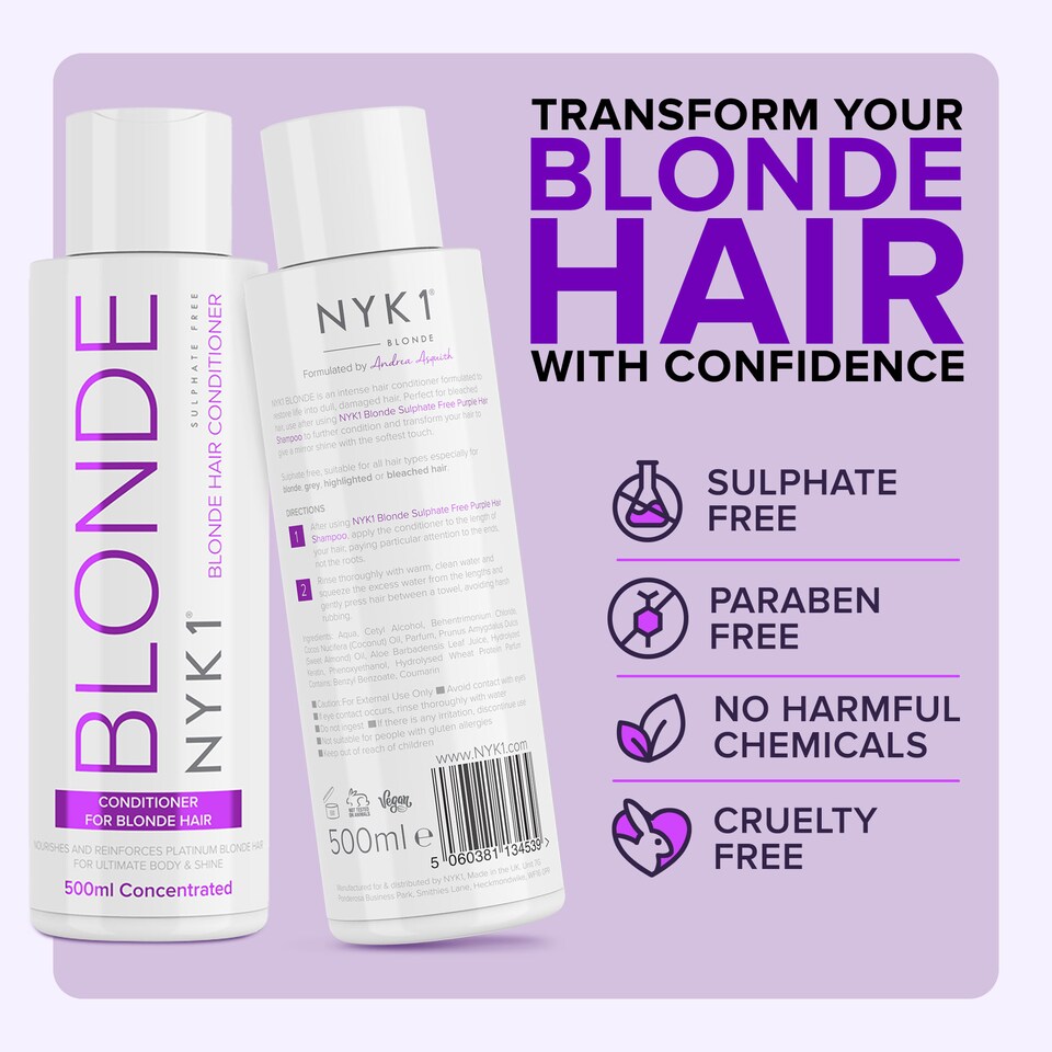 image 1 of NYK1 Blonde - Purple Conditioner for Blonde Hair (500ml) Restores Softness And Shine
