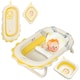 image 2 of AIYAPLAY Foldable Baby Bath Tub Set with Bath Cushion, Wash Basin, Yellow