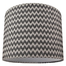 Modern Trendy Zig Zag Chevron Effect Black and White Cotton Shade