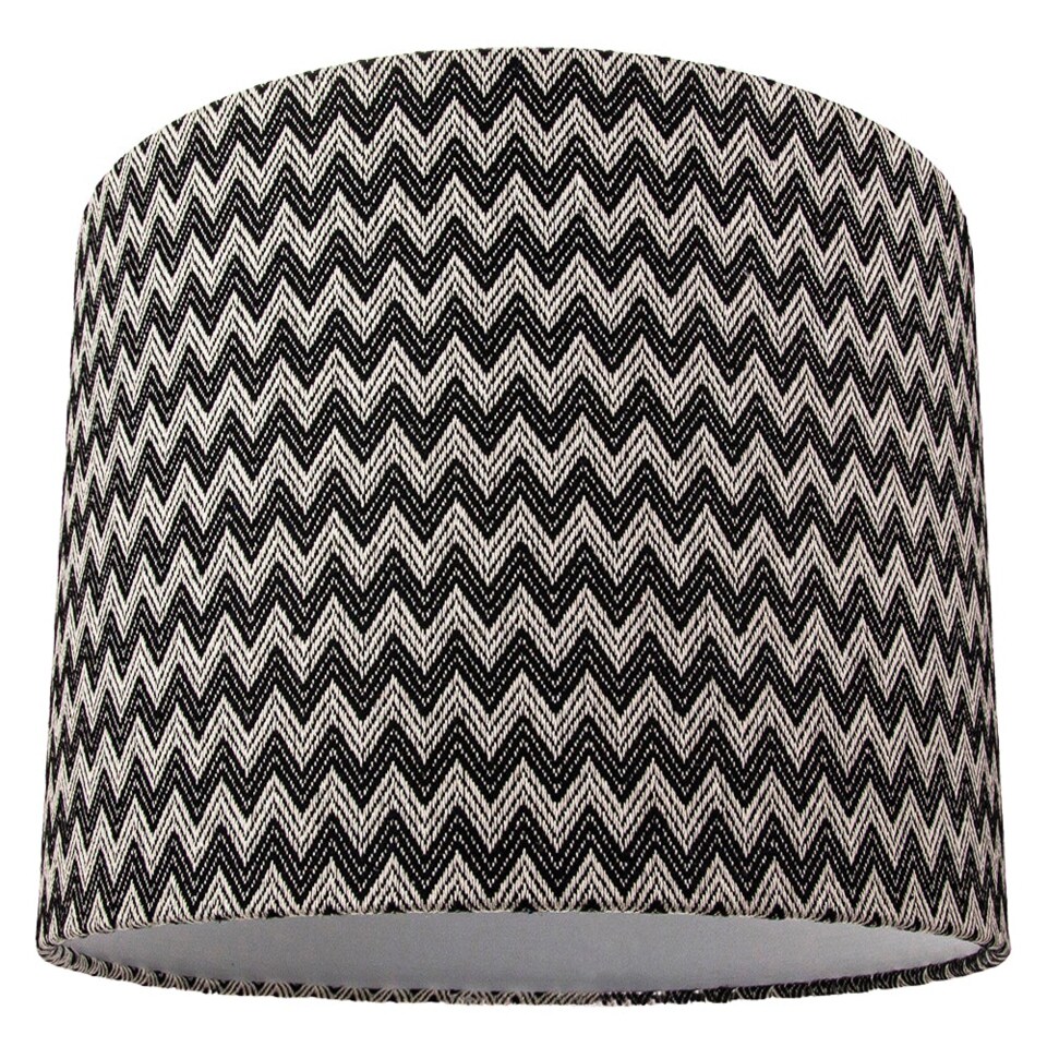 image 1 of Modern Trendy Zig Zag Chevron Effect Black and White Cotton Shade