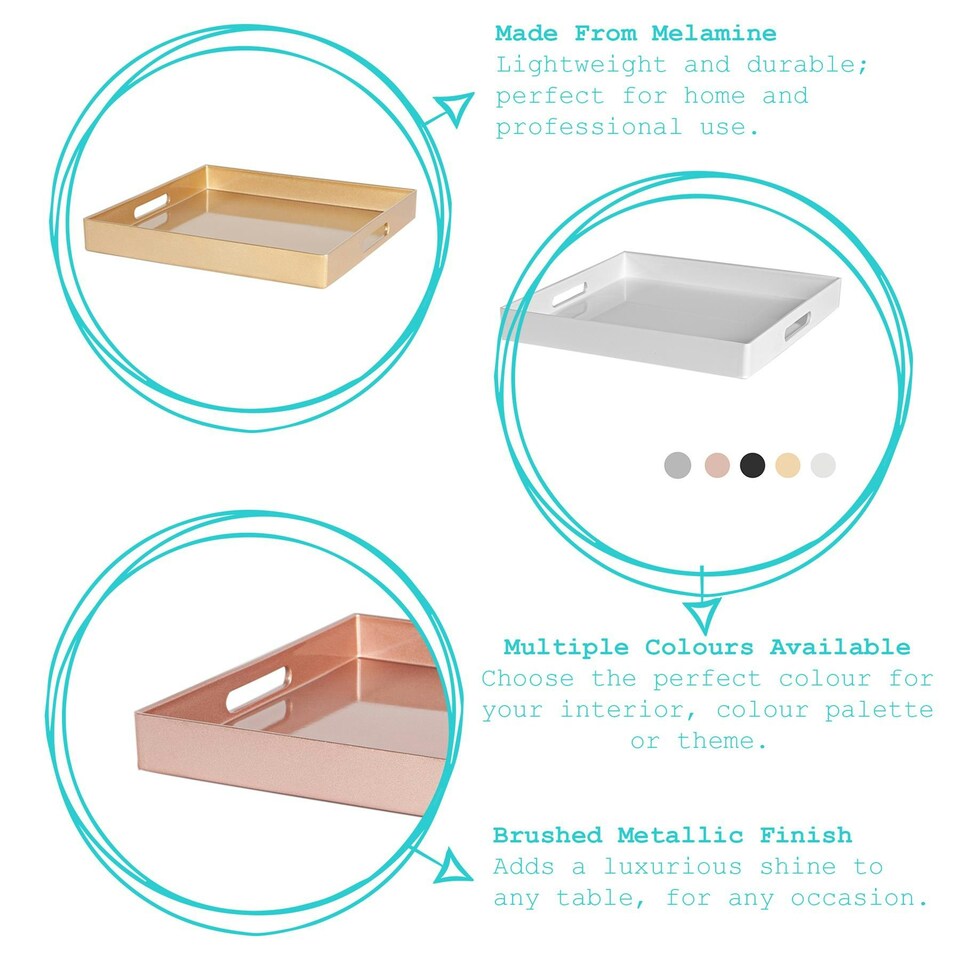 image 1 of Argon Tableware Square Serving Tray - 33cm - Rose Gold Pink