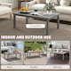 image 4 of Outsunny Garden Aluminium Outdoor Coffee Table Patio Table w/ Grey Grey | Grey
