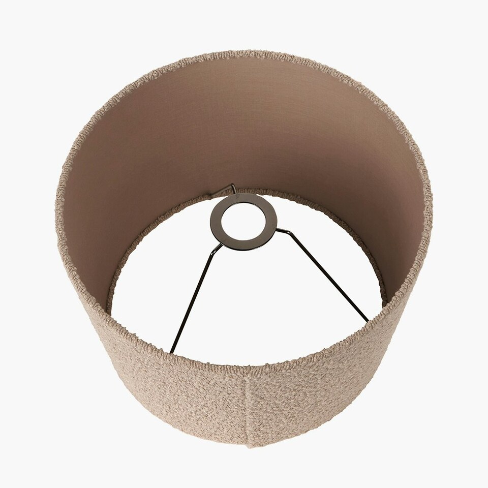 image 1 of 30cm Taupe Boucle Tapered Lampshade Cream