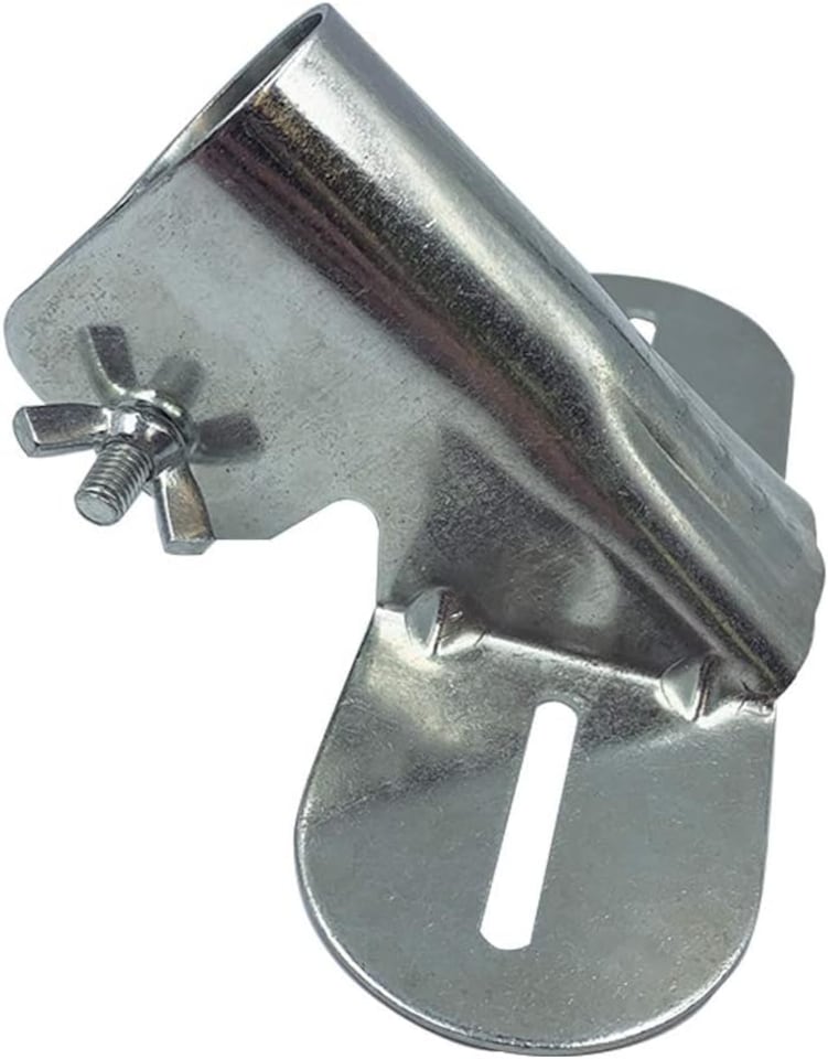 image 1 of Metal Broom Handle Support Bracket Heavy Duty Adjustable Brace for Push Brooms | Silver