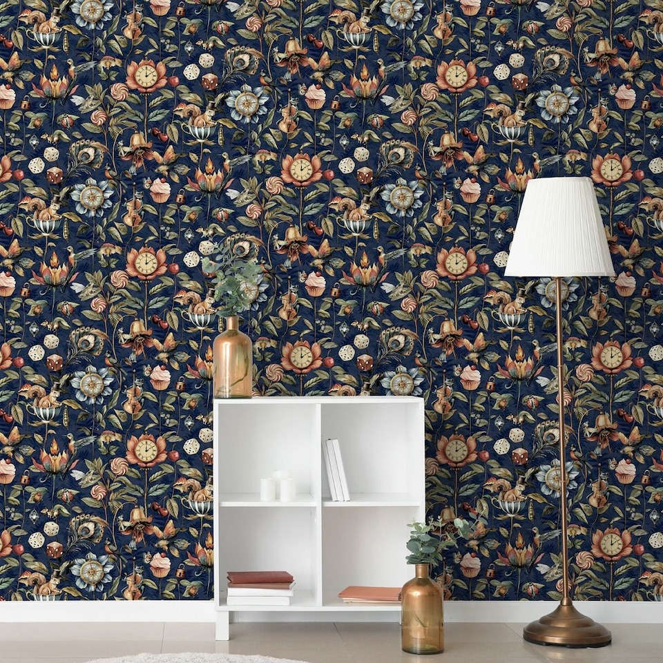 image 1 of World Of Wallpaper Creatures Wallpaper | Blue | Navy Blue/Multicoloured | 1