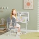 image 7 of AIYAPLAY Kids Desk and Chair Set w/ Tiltable Desktop, Reading Rack Pink