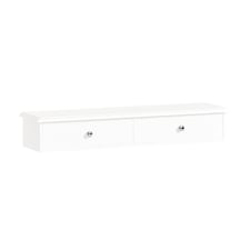 SoBuy FRG43-W,Floating Shelf with 2 Drawers | White | White | 1