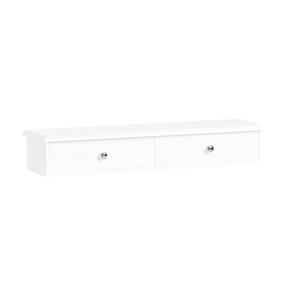 image 1 of SoBuy FRG43-W,Floating Shelf with 2 Drawers | White | White | 1